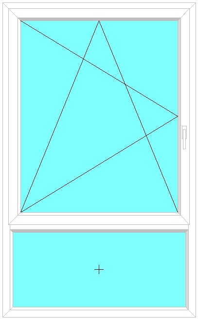 Bukó-nyíló/Fix ablak 1280 mm x 2020 mm